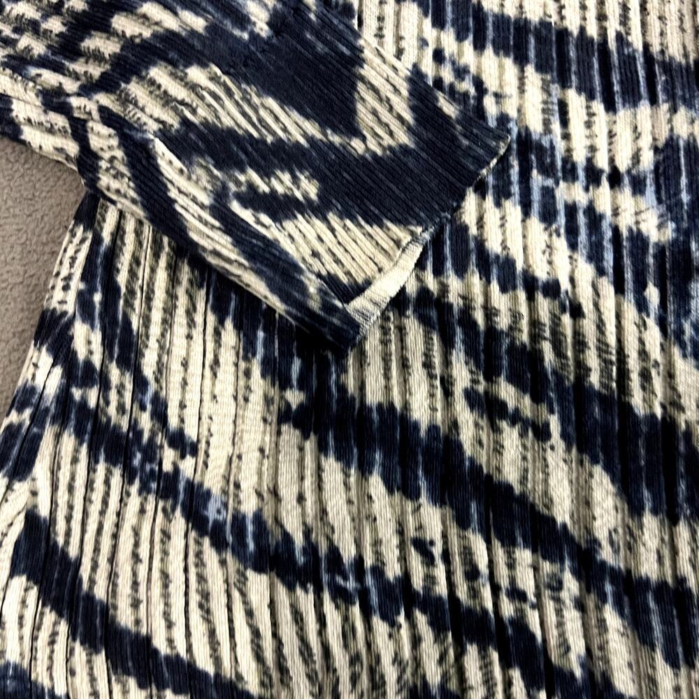 Cache Vintage Zipper Blue Zebra Print Long Sleeve Blouse Size L - Picture 5 of 7